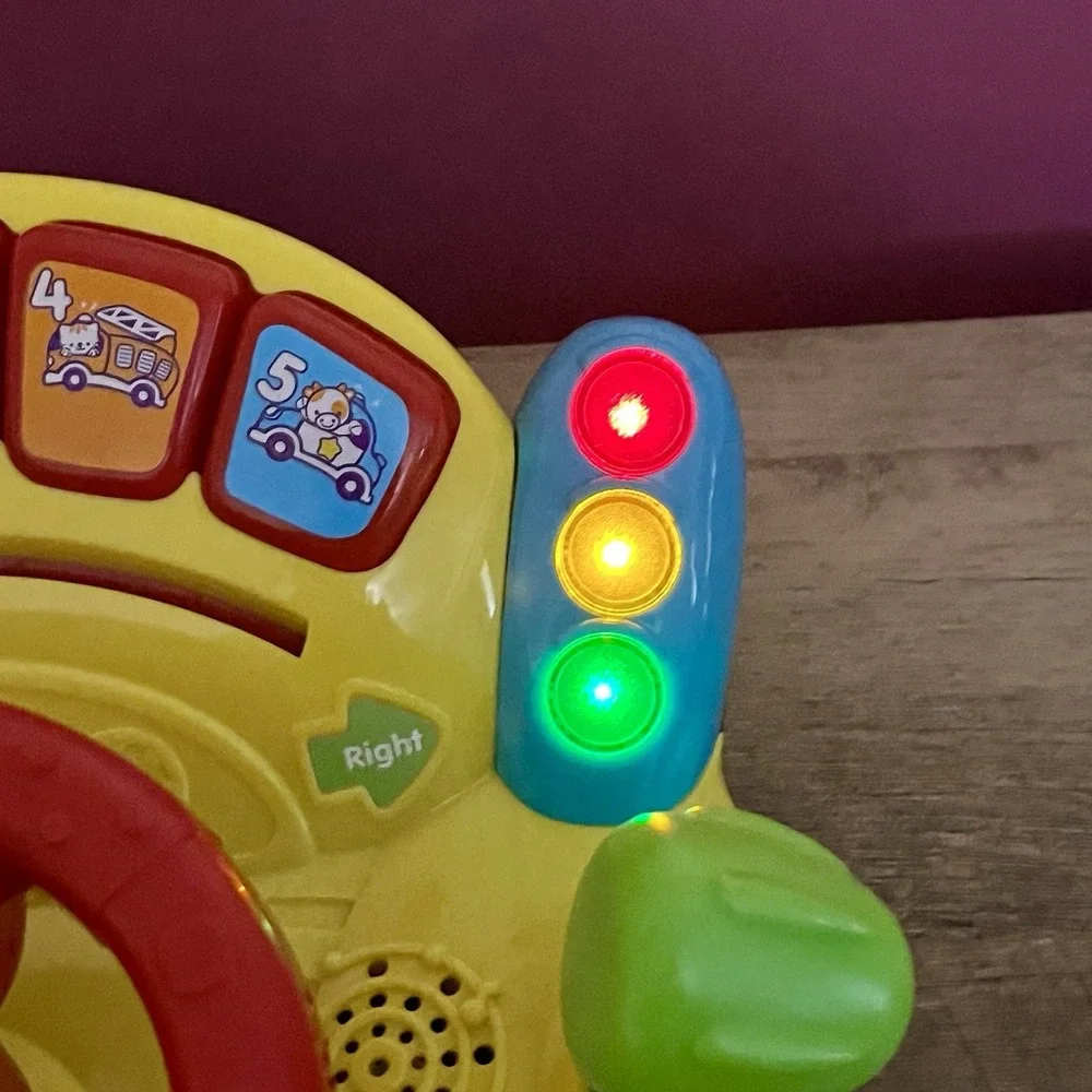 VTech Turn & Learn Driver Interactive‎ Steering Wheel Toy Lights & Sounds WORKS